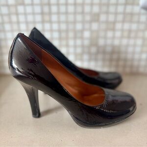 DIBA Women’s Black Patent Leather Round Toe Retro High Heel Shoes 7.5 Nordstrom